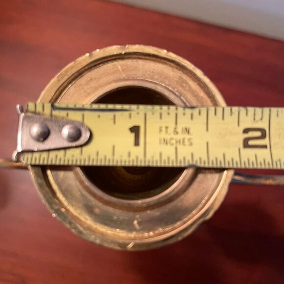 Vintage solid BRASS candelabra central stem and 2 curved arms.RUSTIC. - Picture 7 of 11